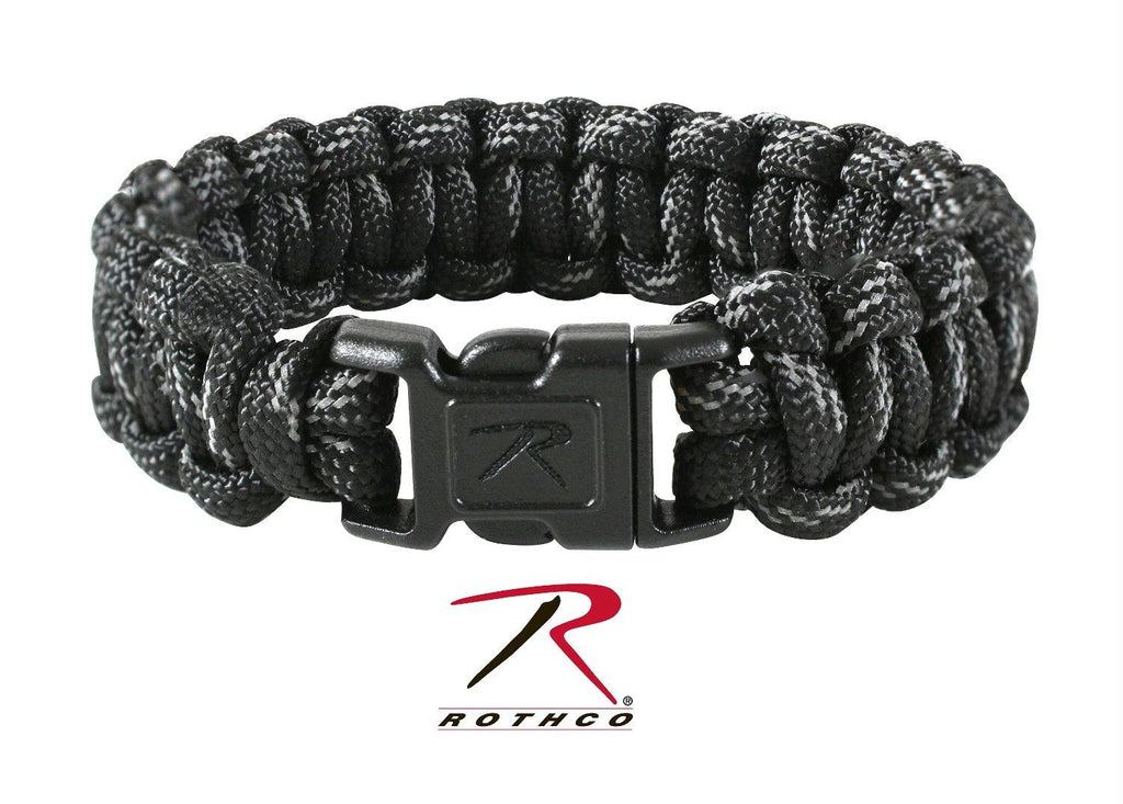 Rothco Black w- Reflective Paracord Bracelet