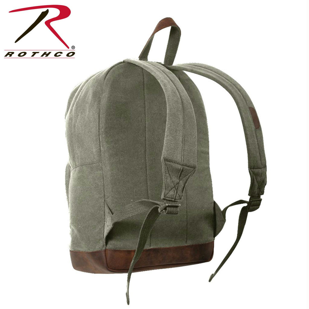 Rothco Vintage Canvas Teardrop Backpack w- Leather Accents