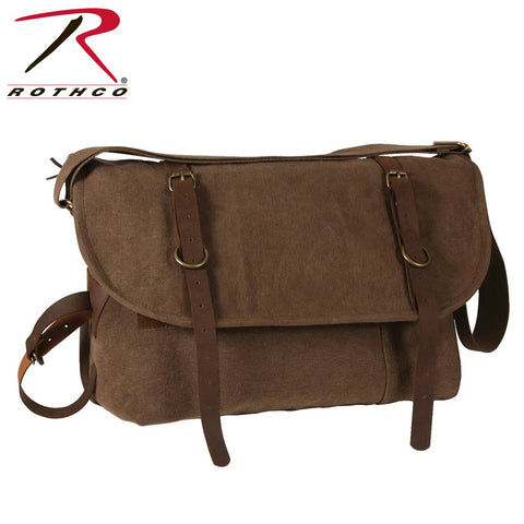 Rothco Vintage Canvas Explorer Shoulder Bag w- Leather Accents