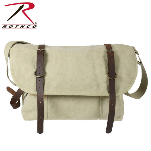 Rothco Vintage Canvas Explorer Shoulder Bag w- Leather Accents