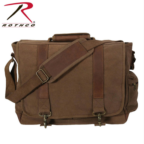 Rothco Vintage Canvas Pathfinder Laptop Bag With Leather Accents