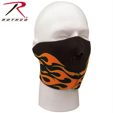 Rothco Neoprene Reversible Orange Flames Half Facemask