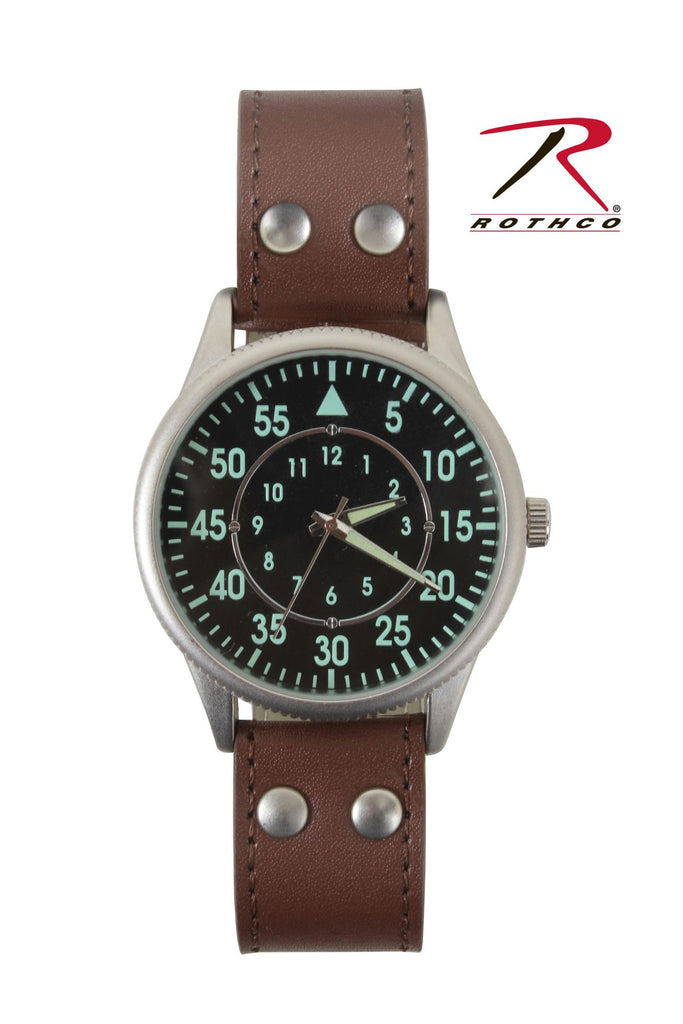 Rothco Military Style Watch With Leather Strap