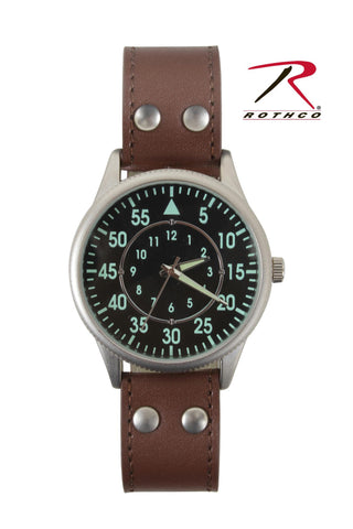 Rothco Military Style Watch With Leather Strap
