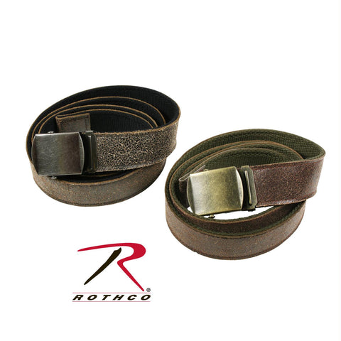 Rothco Reversible Vintage Leather-Poly Web Belt