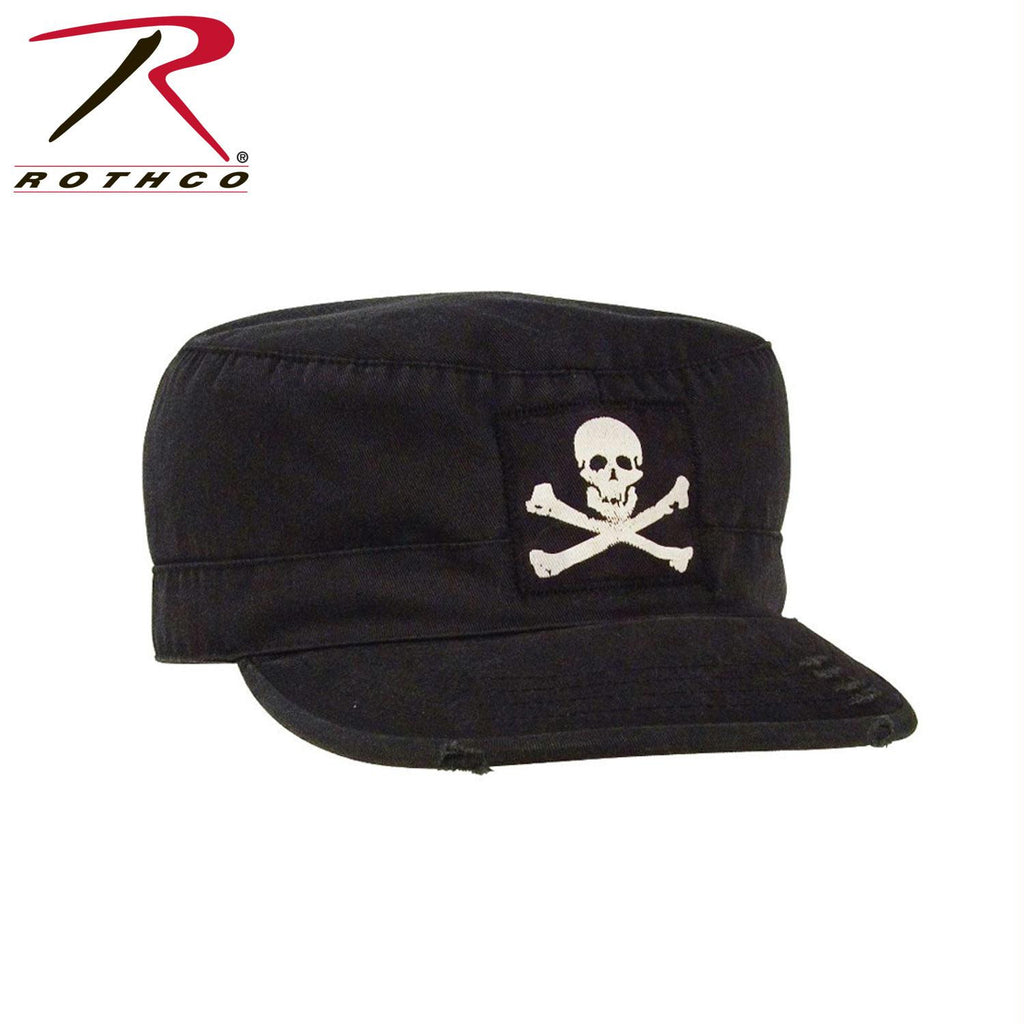 Rothco Vintage Military Fatigue Cap With Jolly Roger