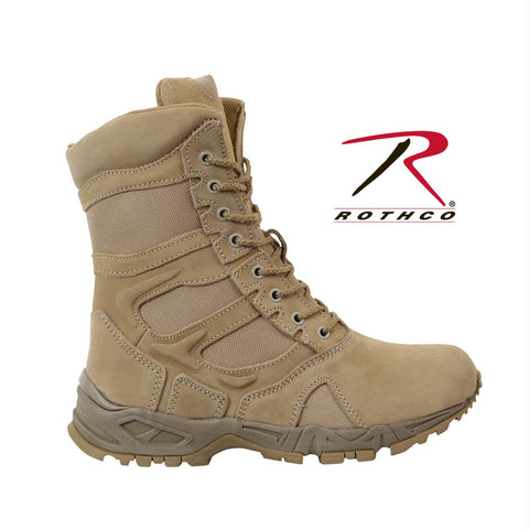 Rothco Forced Entry Desert Tan 8" Deployment Boots with Side Zipper