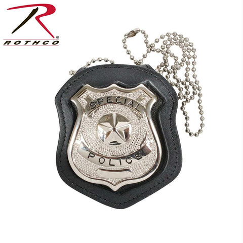 Rothco NYPD Style Leather Badge Holder w- Clip