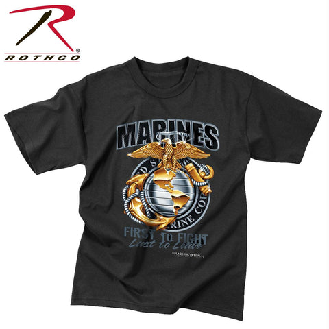 Black Ink Marines First To Fight T-Shirt